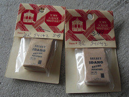 Lot of 2 Dollhouse Accessories - Town Square Miniatures Idaho Potatoes Bags NIP - £13.23 GBP
