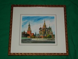 RYNEK STAREGO MIASTA OLD TOWN MARKET RED SQUARE MOSCOW RUSSIA USSR PAINT... - £46.82 GBP