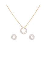 22ct Yellow Gold Ladies Sparkly 17.5 Inch Necklace &amp; Stud Earrings Set - $1,658.74