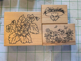 Smell The Flowers Rubber Stamp Set #22 - £6.37 GBP