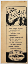 1937 Pennzoil Motor Oil Advertisement Automobilia Be Oil Wise Owl E90F2 - $371.80 MXN 1937 Pennzoil Motor Oil Advertisement Automobilia Be Oil Wise Owl E90F2 - $371.80 MXN
