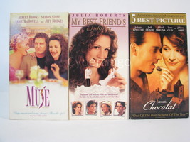 The Muse My Best Friends Wedding Chocolat Julia Roberts Sharon Stone 3 VHS Tapes - £9.44 GBP