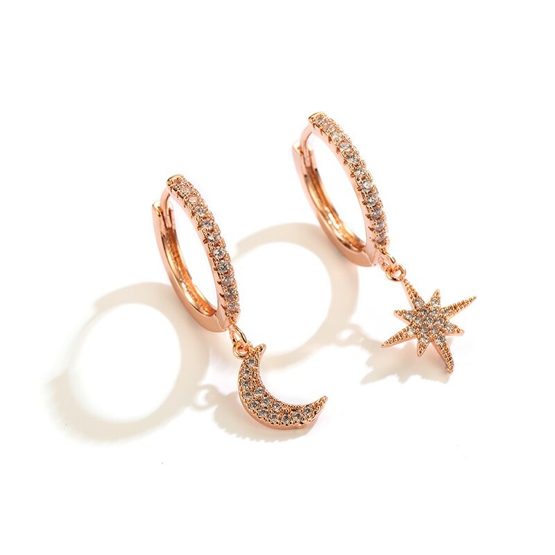 Fashion Cubic Zircon Hip Hop Creativity Women Hoop Earrings For Women Man Geomet - £8.84 GBP