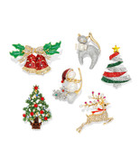 Christmas Pin Lapel Collar Pin Corsage Brooch Women Men Jewelry Gift Box - £8.78 GBP