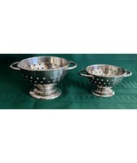 2 Mini Stainless Colanders Strainers Footed w Handles 2.5&quot; &amp; 1 3/4&quot; Unma... - $20.70 CAD