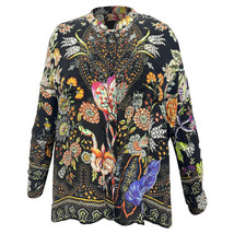 Etro Printed Long Sleeve Blouse In Silk Women Black Size 38 - £141.71 GBP