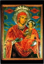 c1990 Rila Monastery Holy Virgin Icon Painting Bulgaria Postcard - $19.95