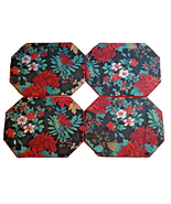 Vintage Placemats Table Toppers Multicolor Poinsettia Flower Lot Of 4 Re... - $223.89 MXN