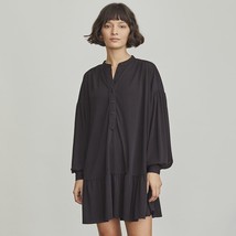 Elizabeth and James Button-Front Tunic Dress Black Long Sleeve Sz L Witchy NWT - $17.77