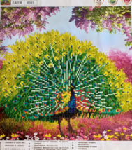 Finished Diamond painting Peacock multiple colors sparkles,art decor, home decor - £27.49 GBP