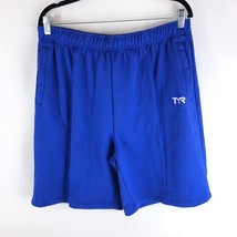 TYR Mens Warm Up Shorts Athletic Drawstring Pockets Blue XL - £11.58 GBP