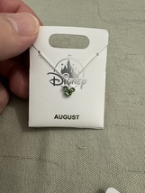 Disney Parks Mickey Mouse Faux Peridot August Birthstone Necklace Silver Color  image 7