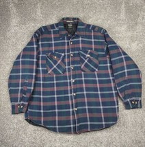 Cedar Hill Flannel Shirt Jacket Men Large Blue Plaid Shacket Insulated Outdoor - £20.04 GBP