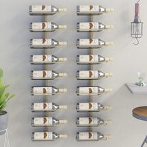 Wall-mounted Wine Rack for 9 Bottles 2 pcs Gold Iron - $213.14 CAD