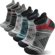 Ebmore 6 Pairs Merino Wool Ankle Hiking Running Socks Compression Support Thick - $33.99