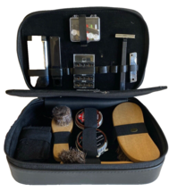Travel Size Shoe Shine Zippered Leather Carry Case With Sewing &amp; Grooming Things - £11.18 GBP