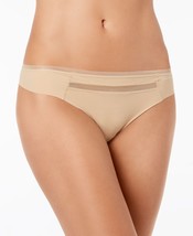 Calvin Klein Womens Invisibles With Mesh Thong,Bare Nude 5,X-Large - £8.77 GBP