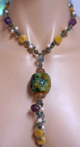 Stunning Multi Colored Jade Large Bead Necklace other Stones Jade Pearls... - £318.40 GBP
