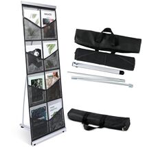 Outus Mesh Brochure Holder, 8-Pocket Portable Magazine Display, Roll-Up ... - $96.70