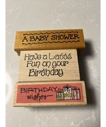 Lot of 3-SAYING - Wood Mounted Rubber Stamps Kolette Hall - $15.84