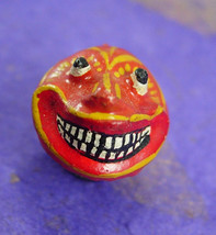 Vintage Halloween Button stud BIZARRE Goblin pumpkin face with teeth Spooky Goth - £86.91 GBP