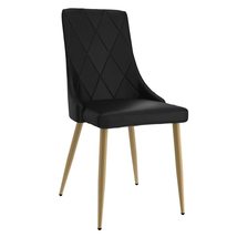 Nspire Set of 2 Contemporary Faux Leather and Metal Side Chair in Black ... - £346.73 GBP