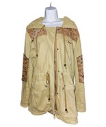 Free People tapestry Hooded canvas coat Khaki cargo over size Large jack... - $1,712.08 MXN