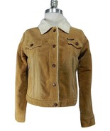 Angel Jeans Brown Corduroy Faux Fur Lined 97% Cotton Jacket Sz L Made in... - $54.63 CAD
