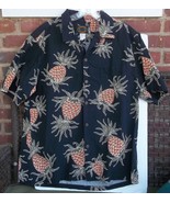 Pineapples on Black Size Large Hawaiian Reserve Collection Shirt Made in... - $29.39