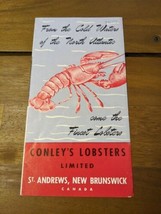 Vintage Conleys Lobsters Limited St Andrew&#39;s New Brunswick Canada Brochure - $84.14