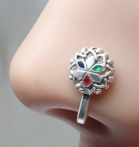 Handmade daisy clip on nose rings stud Pure 925 Sterling Silver - £8.16 GBP