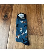 Fun Circle Socks Mens Crew Sock Shoe Size 6-12 Cotton Blend 1 Pair Dogs ... - $8.86