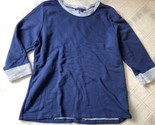 Fresh Produce Navy Blue  Sunset Sweatshirt Sz medium 3/4 sleeve - $25.89