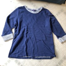 Fresh Produce Navy Blue  Sunset Sweatshirt Sz medium 3/4 sleeve - £20.62 GBP