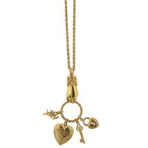1928 Jewelry Vintage-Inspired Gold-Tone Victorian Charm Necklace - £26.90 GBP