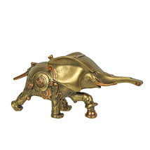 Resin Bronze Copper Steampunk Elephant Sculpture Decorative Home Decor Figurine - £22.73 GBP
