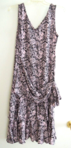 Ladies Dress Size 10 Pink Black Floral ALL THAT JAZZ Tiered Ruffle Flapp... - $43.20