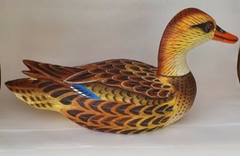 Java Art - Mallard Duck - Hand carved hand painted wood - Fair Trade-length 24cm - £19.36 GBP