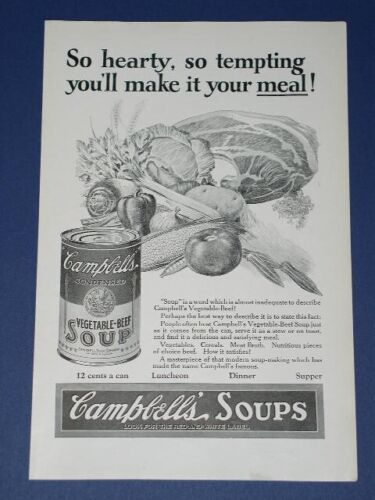 Campbell&#39;s Soup National Geographic Magazine Ad Vintage 1924 - $14.99