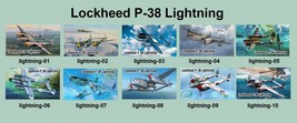 10 Different Lockheed P-38 Lightning Warplane Magnets (Set A) - £78.66 GBP