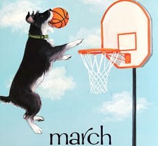 Schnauzer Basketball March Dog Days Poster Calendar 14 x 11&quot; Art Leigh D... - £23.71 GBP