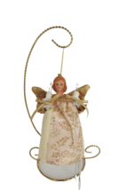 Vintage lighted Angel Christmas Ornament cloth body porcelain face- untested - £11.98 GBP