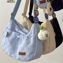 Women Shoulder Bag Handbag Plaid Pattern Student Crossbody Messenger School Bag - £21.98 GBP