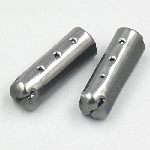 Bluemoona 200 Pcs Shoelace Bullet Metal Ends Aglet Repair Shoe Lace Tips Replace