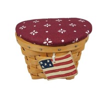 Longaberger Heart Of Dresden Basket Patriotic Flag Tie On Padded Lid 199... - £36.76 GBP