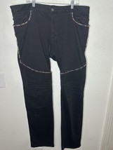 Robyn’s Red Embellished Black Biker Jeans Men’s Size 40X35 - $29.69