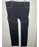 Robyn’s Red Embellished Black Biker Jeans Men’s Size 40X35 - $40.32 CAD