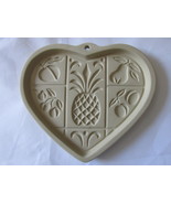 Pampered Chef Hospitality Heart Stoneware Cookie Mold, Unused - 2001 - $11.99