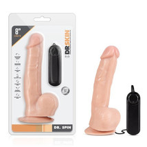 Blush Dr. Skin Dr. Spin Realistic 8 in. Gyrating and Vibrating Dildo with Balls  - £42.99 GBP