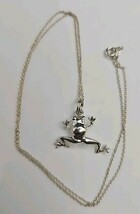 Sterling Silver 925 Tree Frog Pendant 17&quot; Necklace 2.95g - $12.99